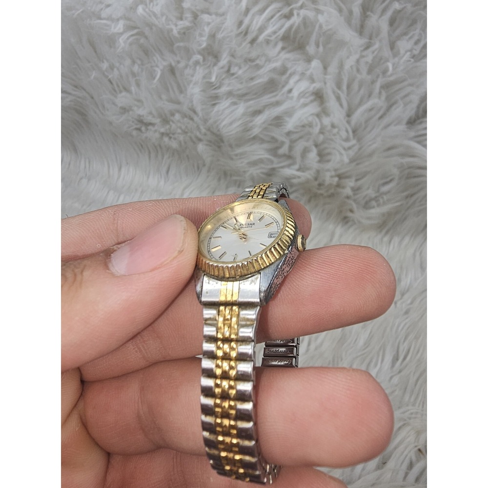 2 Pulsar Watches -PXX006 Women's Dress Stainless Steel Two-Tone Calendar Quartz - Picture 7 of 13